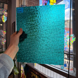 Robin's Egg Teal Florentine Wissmach Sheet Glass Unknown