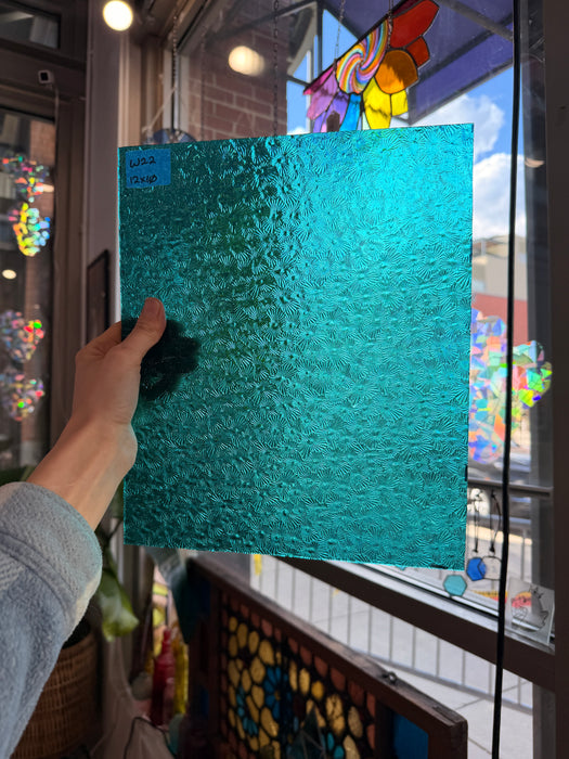 Robin's Egg Teal Florentine Wissmach Sheet Glass Unknown