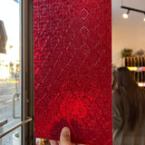 NEW! Red Lace Transparent Textured Sheet Glass Colorado Glassworks CH-RED-LACE-I-1 (12x6in)