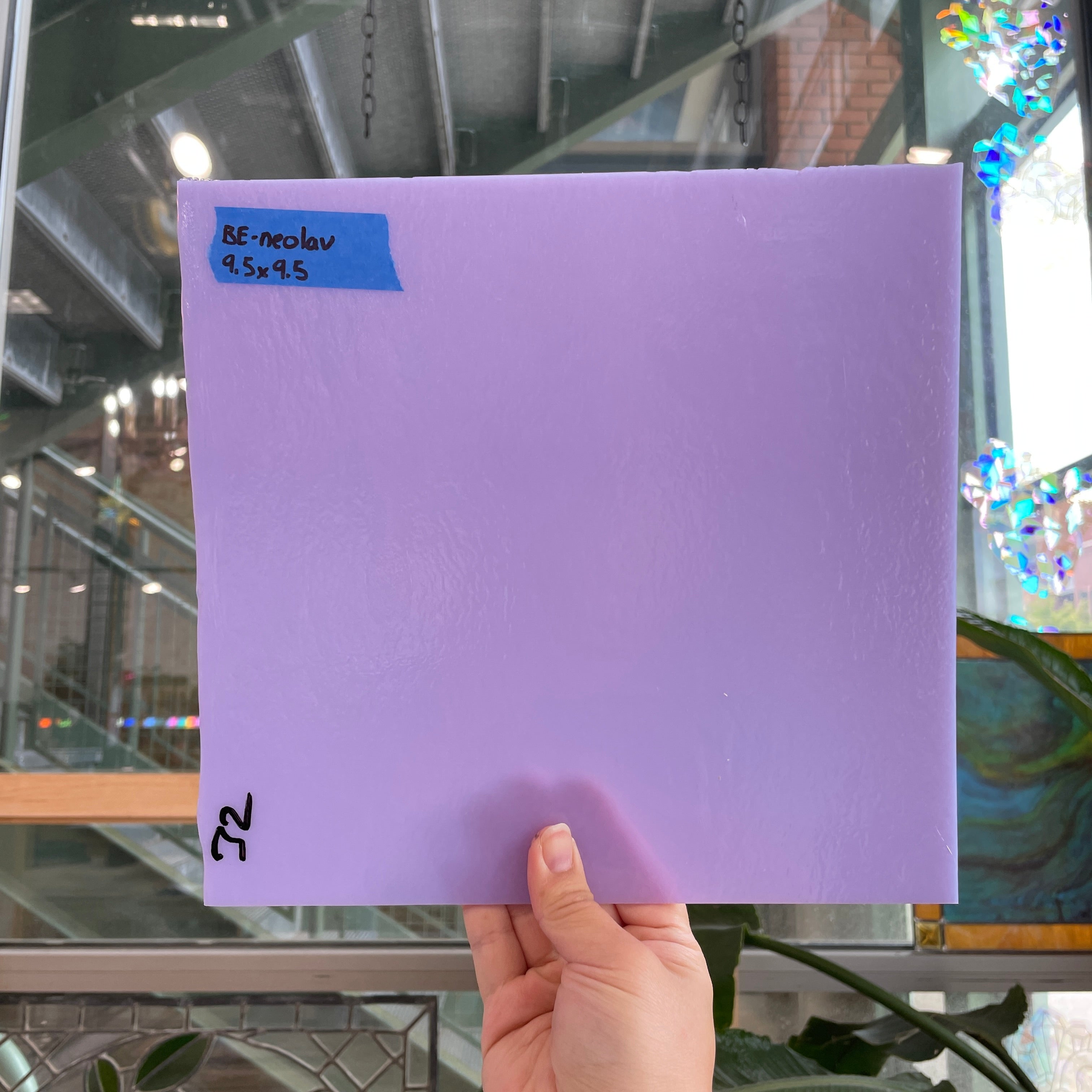 NeoLavender / Purple Bullseye Fusible 90 COE Sheet Glass Colorado Glassworks BE825 (9.5x9.5in)