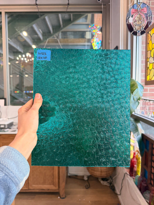 Robin's Egg Teal Florentine Wissmach Sheet Glass Unknown