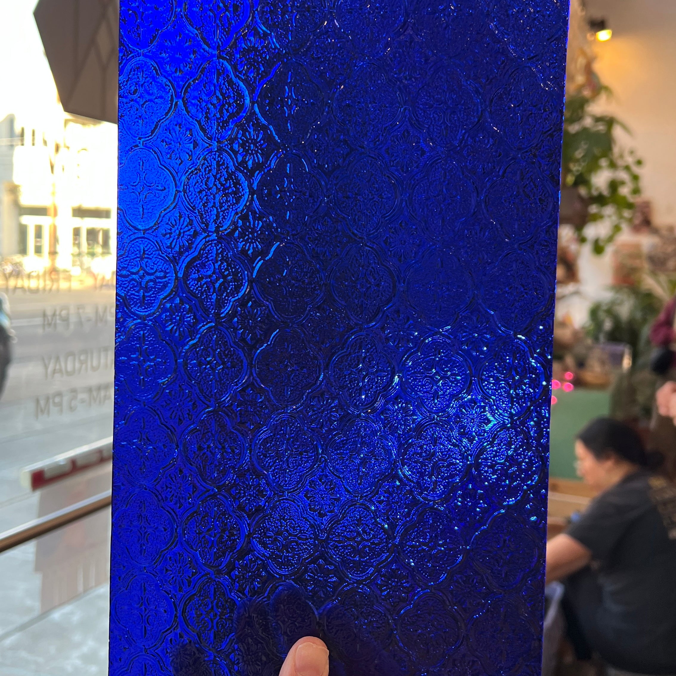 NEW! Cobalt Blue Lace Clear Transparent Sheet Glass Colorado Glassworks