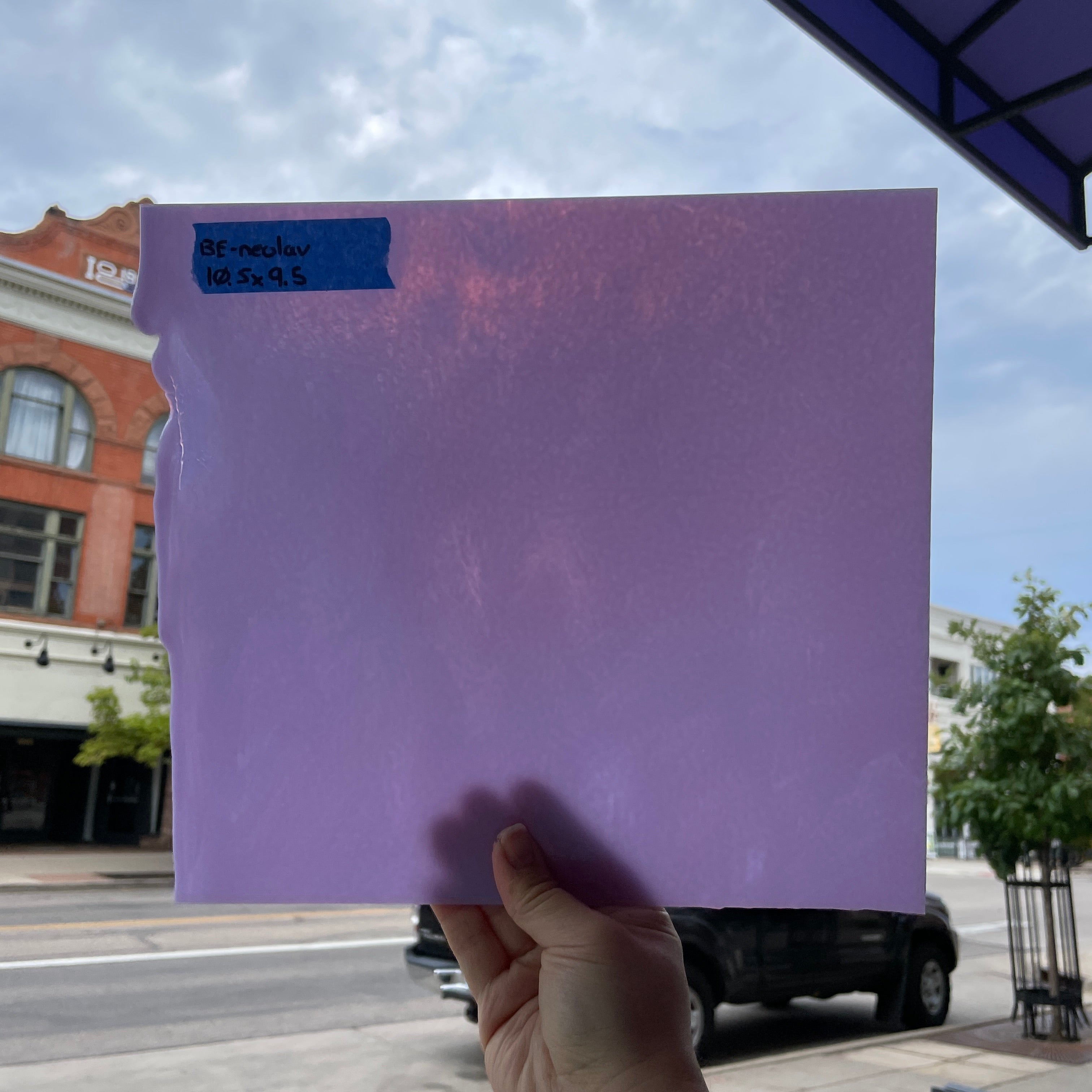 NeoLavender / Purple Bullseye Fusible 90 COE Sheet Glass Colorado Glassworks