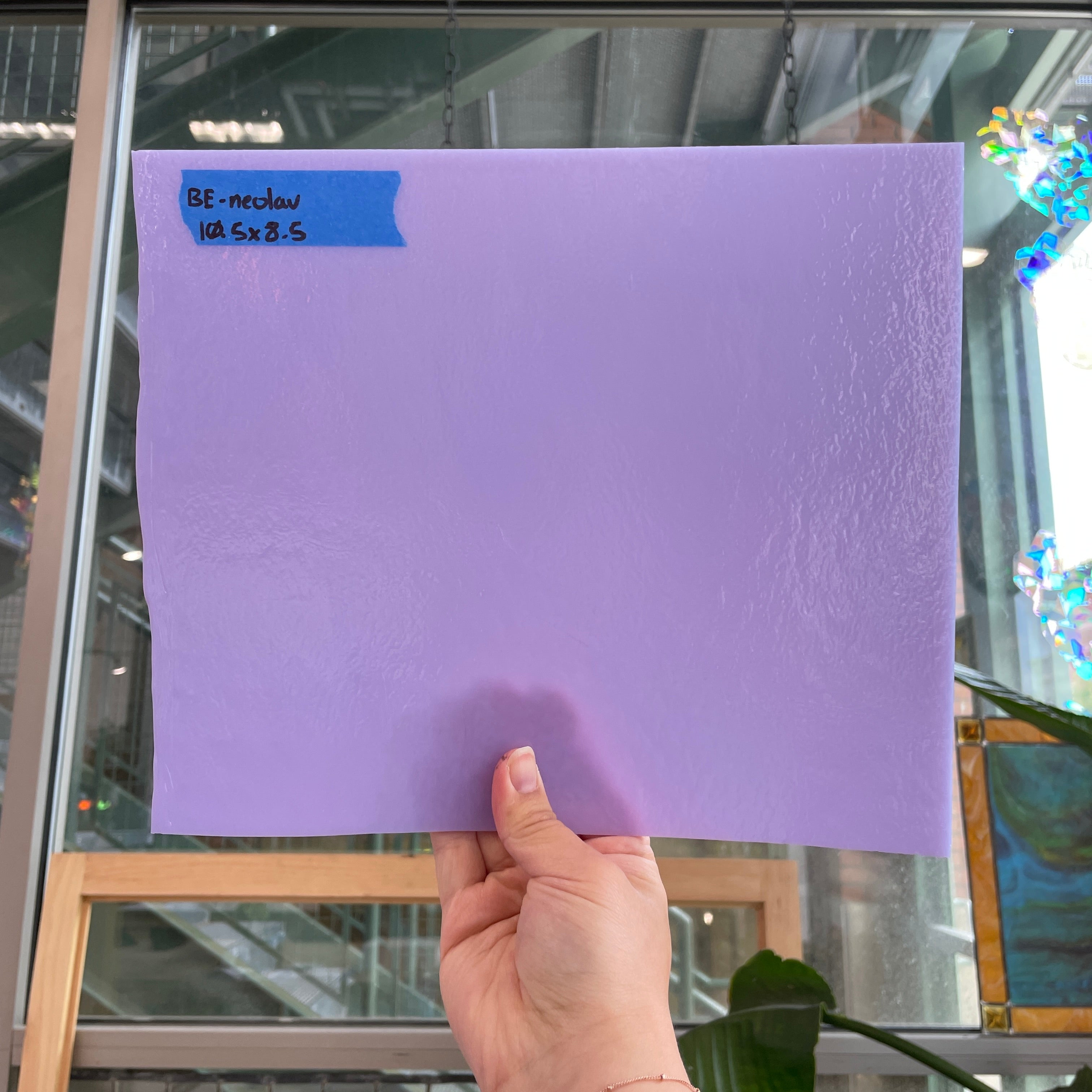 NeoLavender / Purple Bullseye Fusible 90 COE Sheet Glass Colorado Glassworks BE826 (10.5x8.5in)