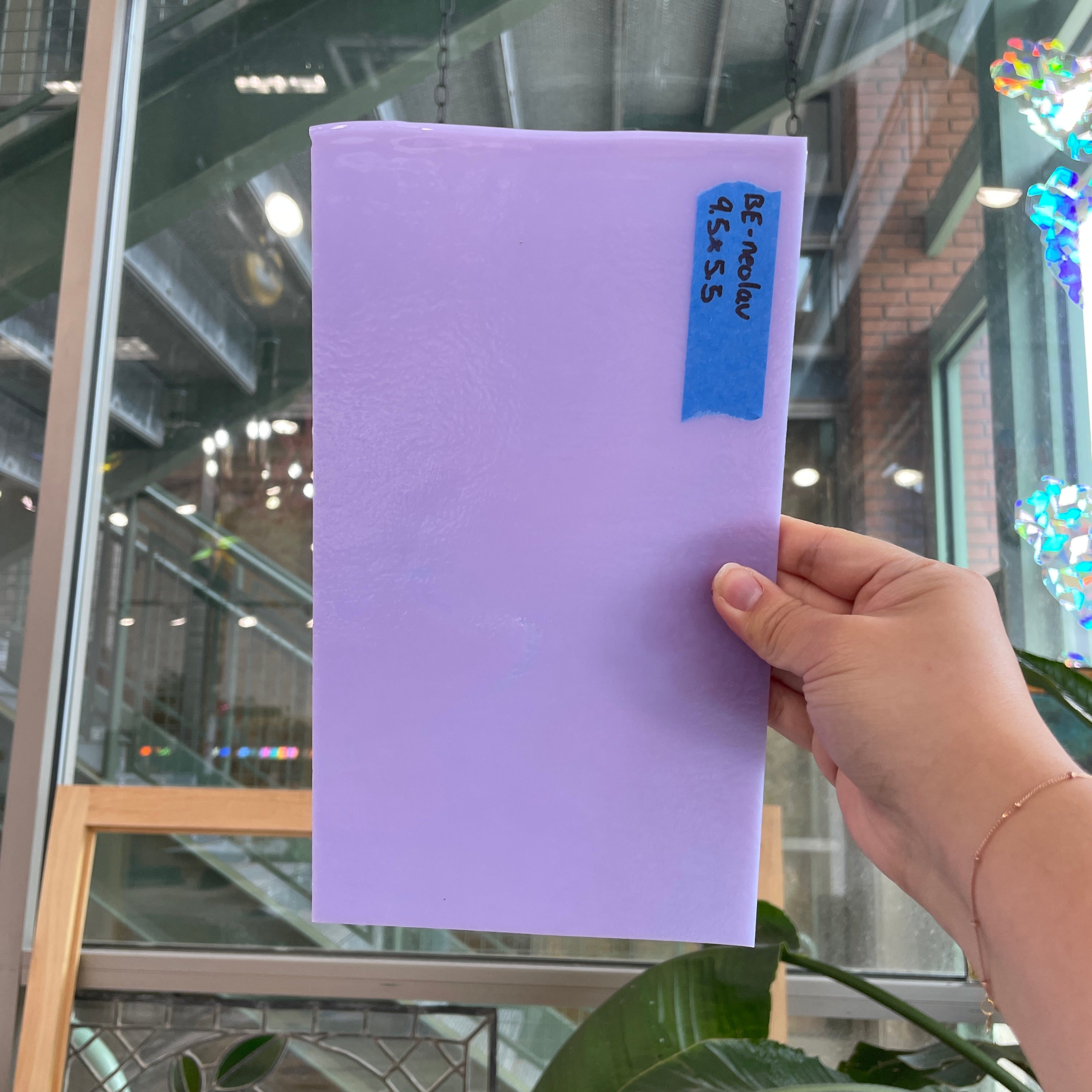 NeoLavender / Purple Bullseye Fusible 90 COE Sheet Glass Colorado Glassworks BE827 (9.5x5.5in)