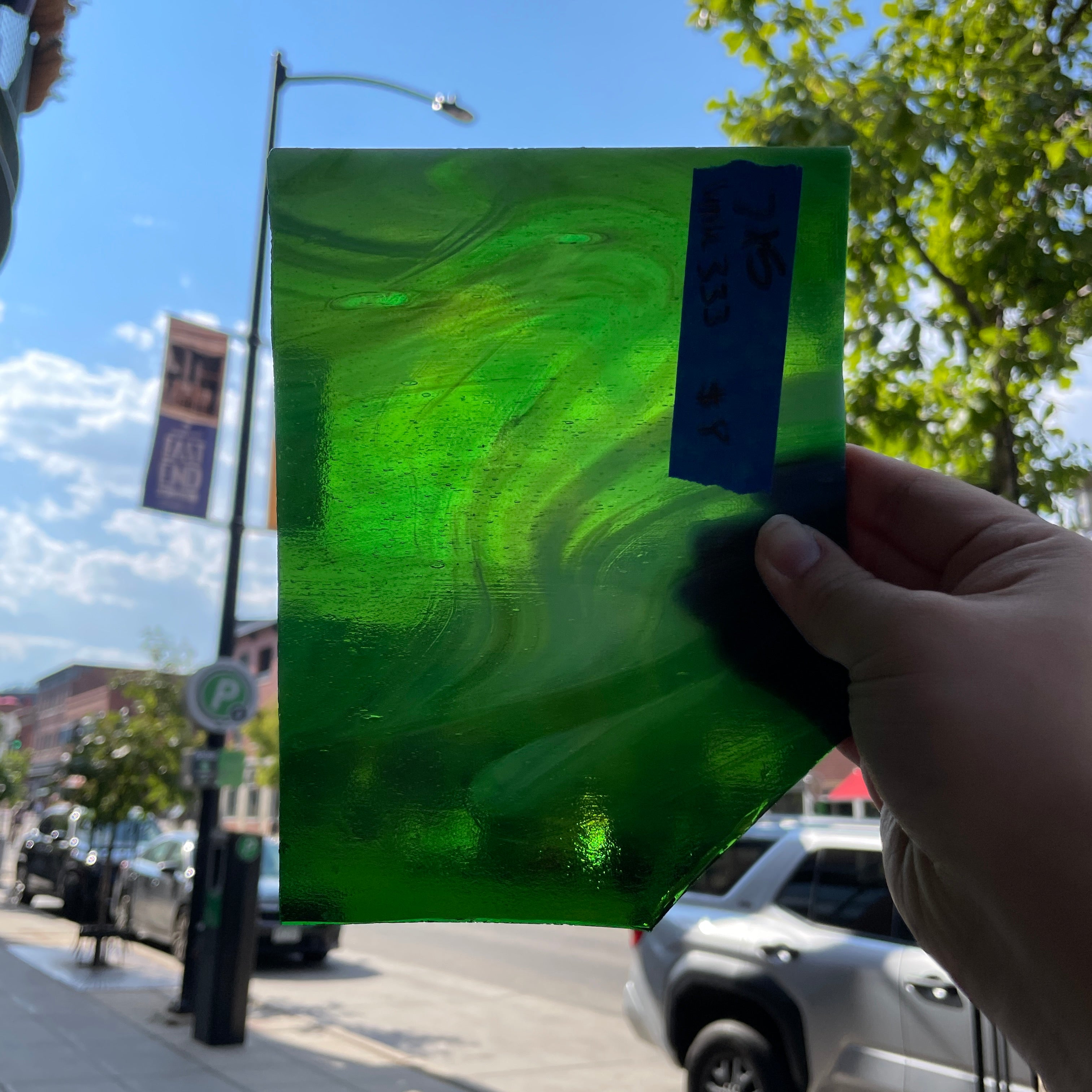 Green White Mixed Transparent Sheet Glass Colorado Glassworks