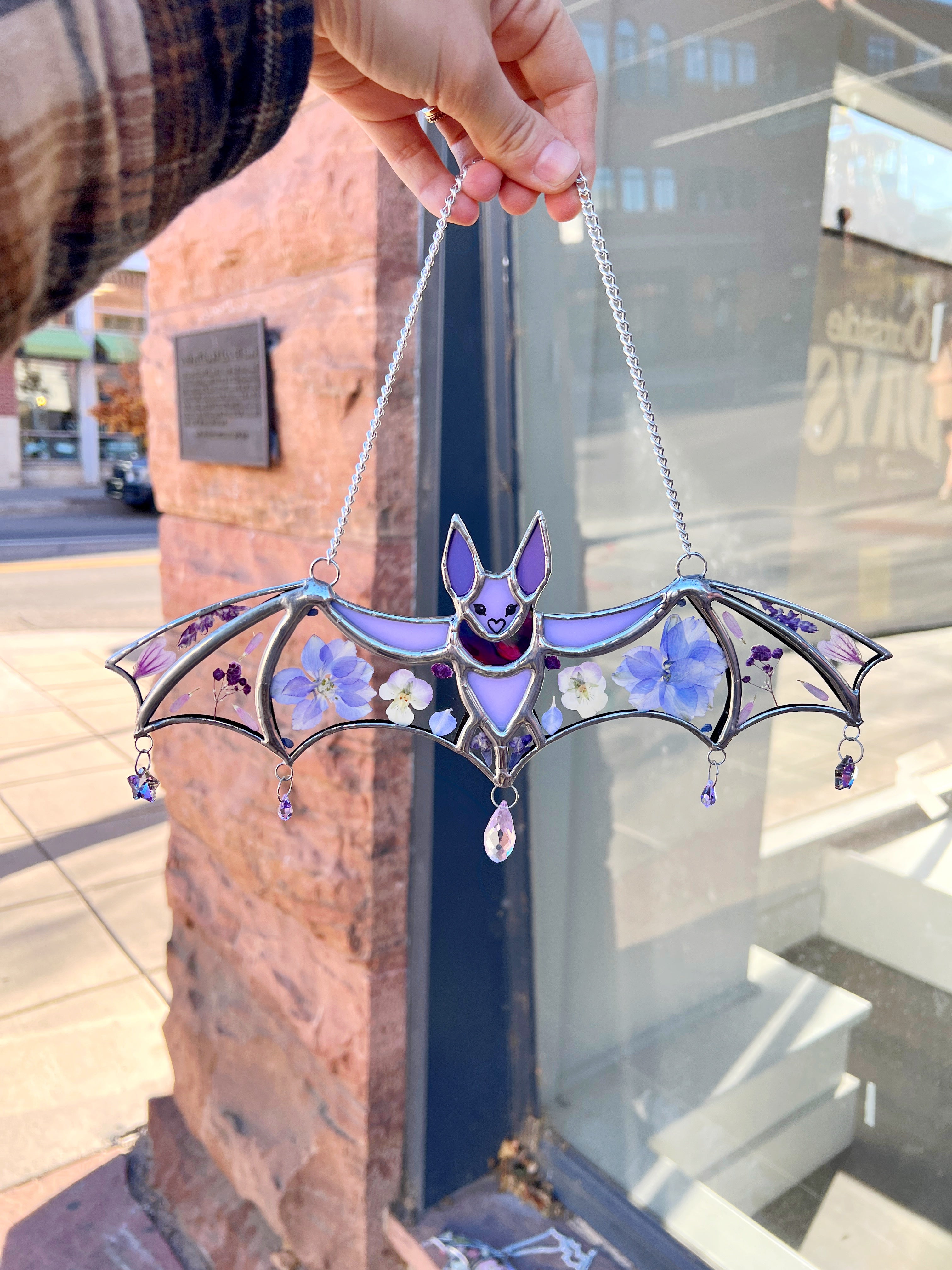 Purple Pressed Flower Lola Bat (COGW x Andrea Guzzetta) Finished Pieces Colorado Glassworks