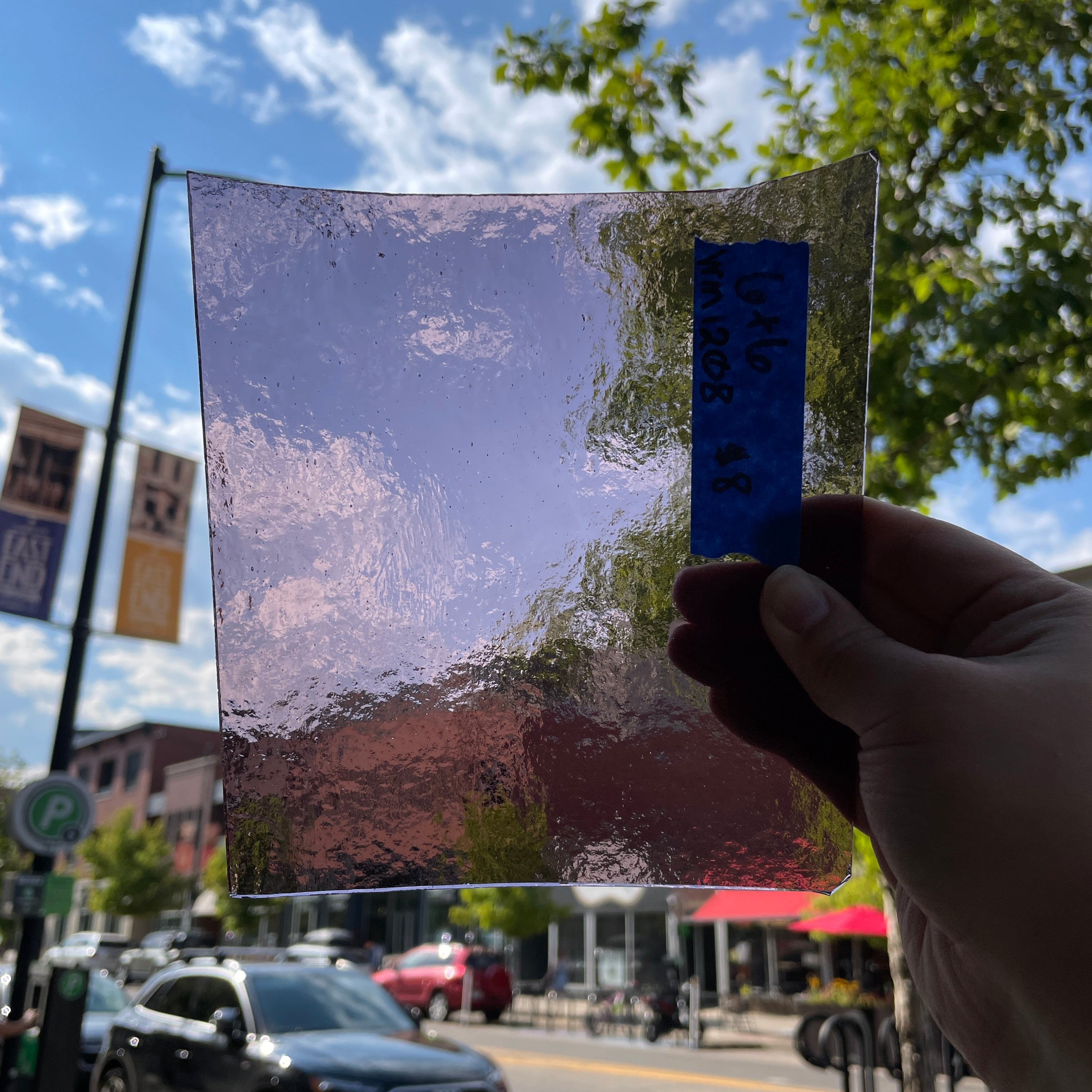 Pale Grape Purple Transparent Wissmach Sheet Glass Colorado Glassworks