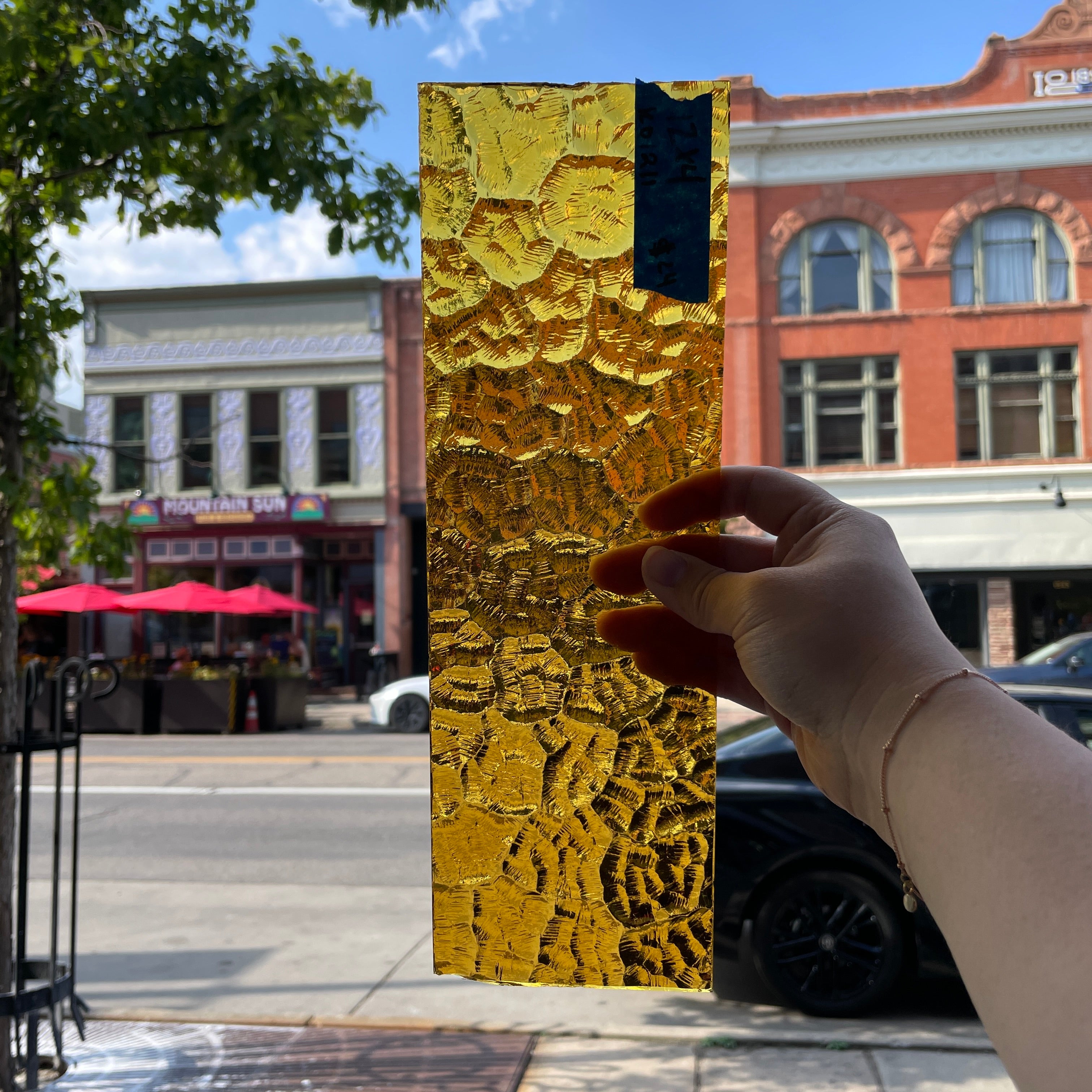 Orange Transparent Wave Kokomo Sheet Glass Colorado Glassworks
