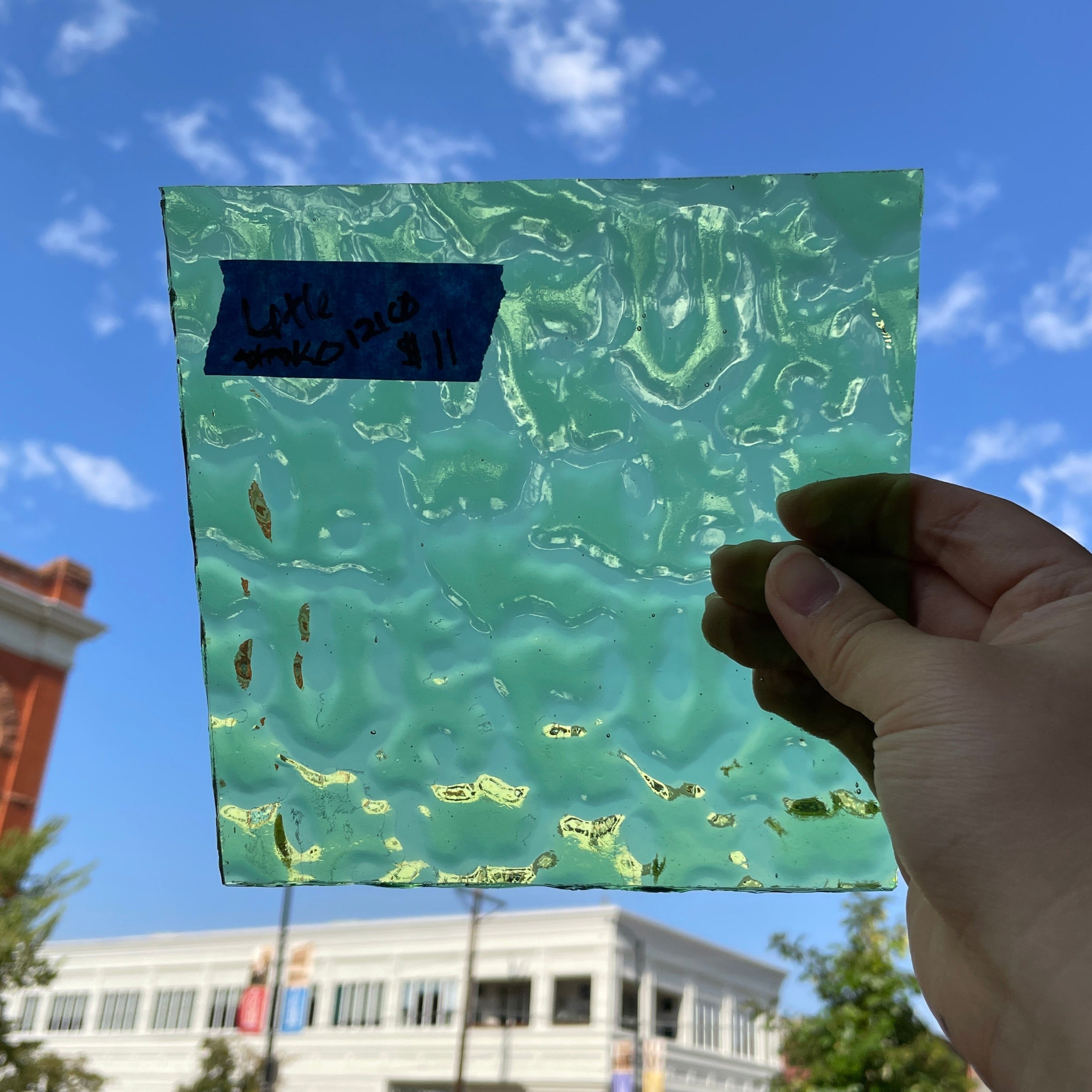 Light Green Transparent Flemish Kokomo Sheet Glass Colorado Glassworks