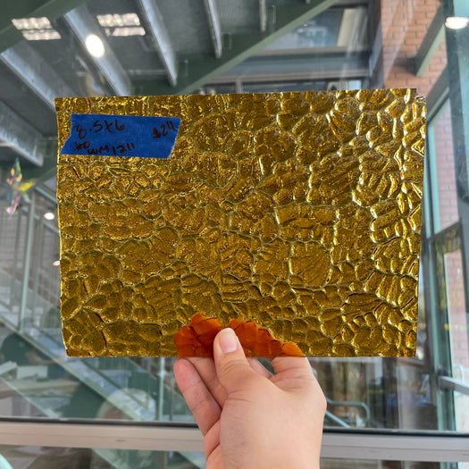 Amber Transparent Textured Wissmach Sheet Glass Colorado Glassworks