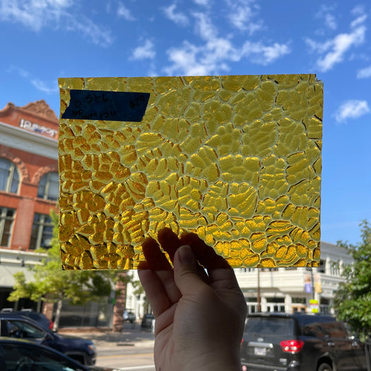 Amber Transparent Textured Wissmach Sheet Glass Colorado Glassworks