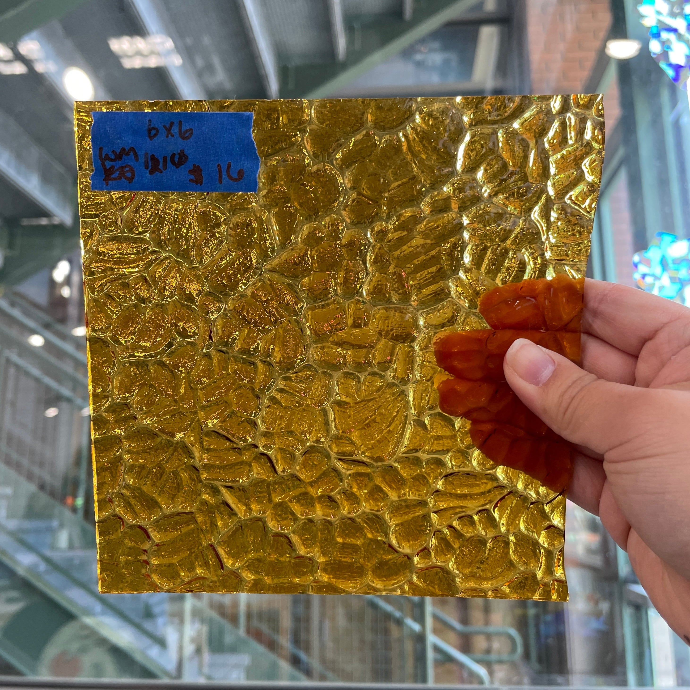 Amber Transparent Textured Wissmach Sheet Glass Colorado Glassworks