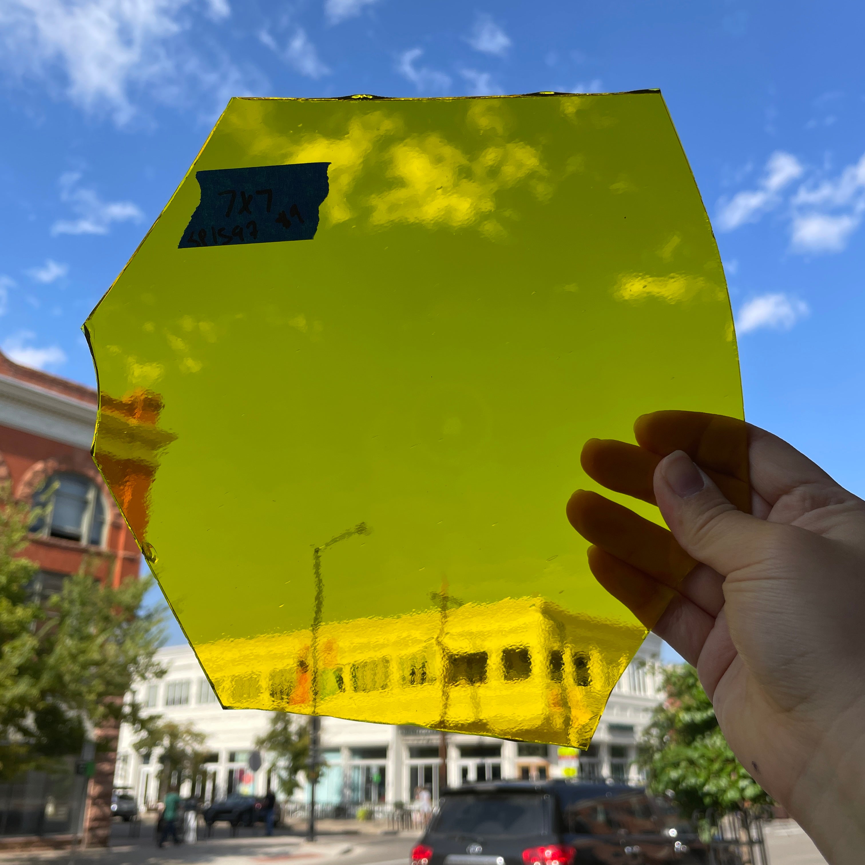 Bright Yellow Transparent Spectrum Sheet Glass Colorado Glassworks