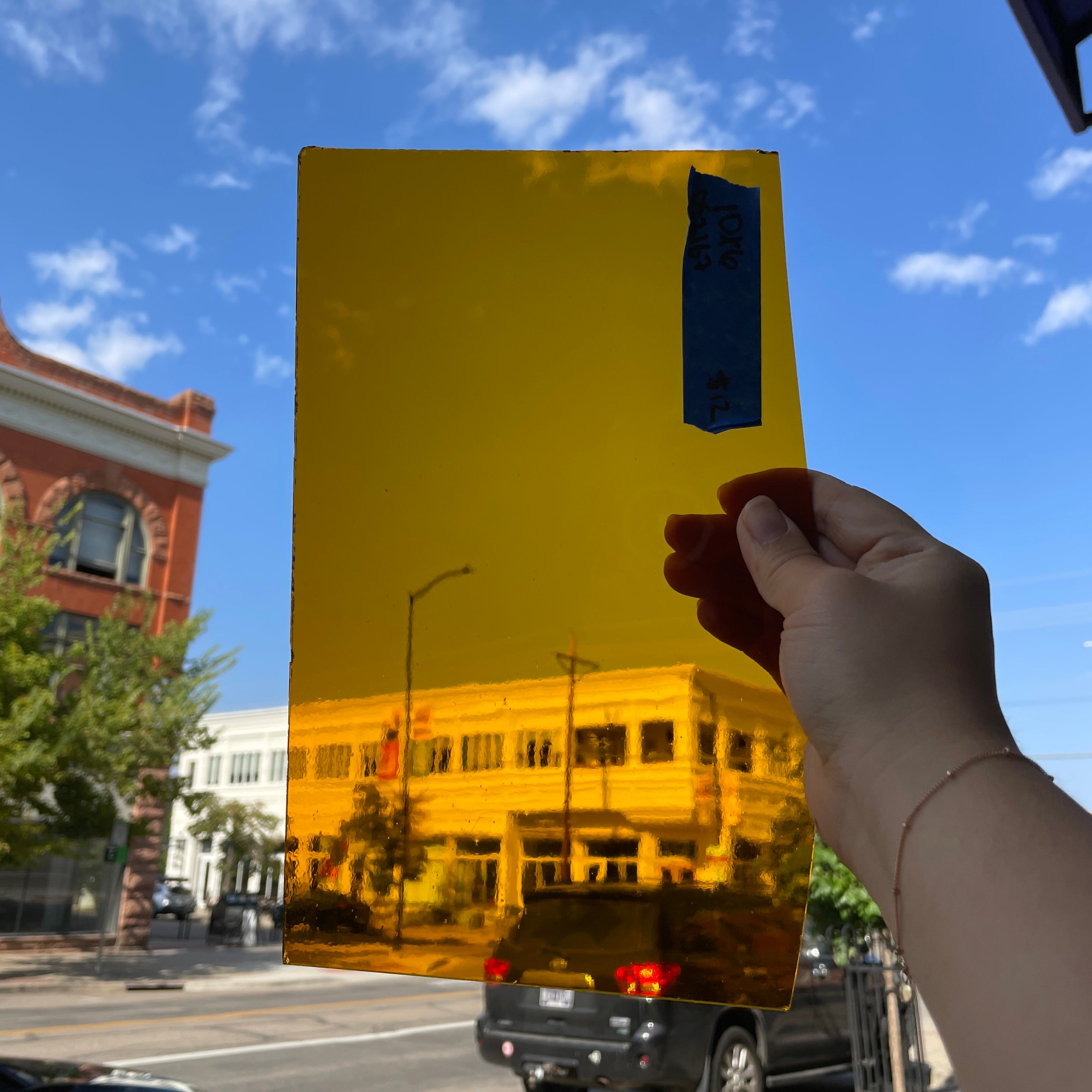 Amber Transparent Oceanside Fusible 96 COE Sheet Glass Colorado Glassworks