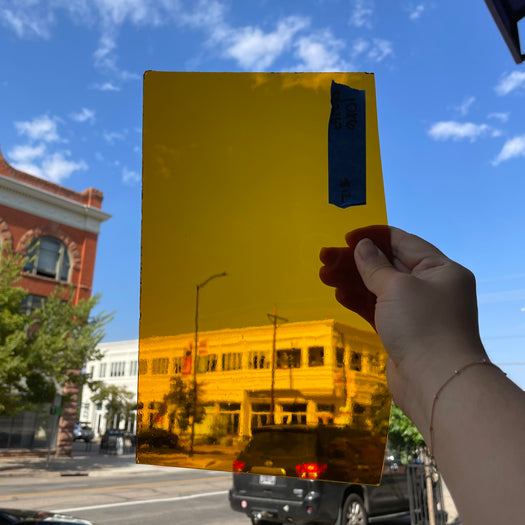 Amber Transparent Oceanside Fusible 96 COE Sheet Glass Colorado Glassworks