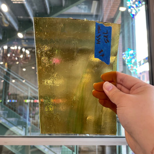 Orange Green Wispy Transparent Sheet Glass Colorado Glassworks
