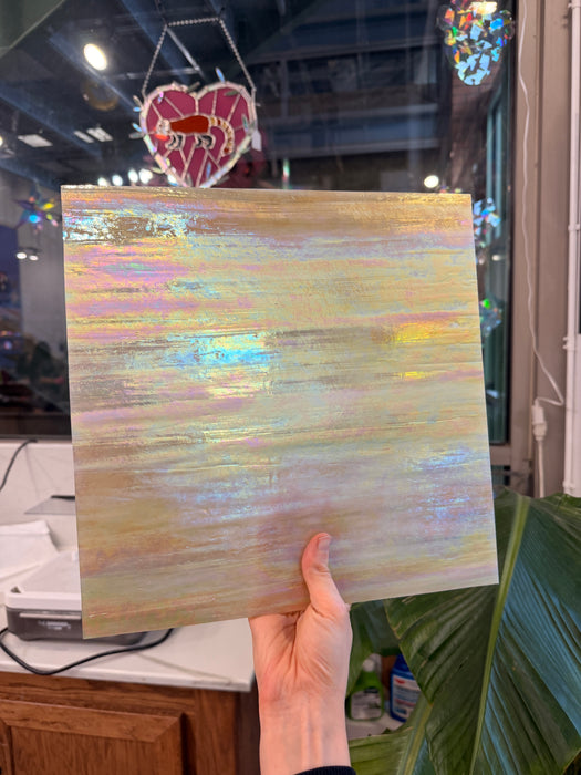 Amber Gold Iridescent Wissmach Sheet Glass Colorado Glass Works