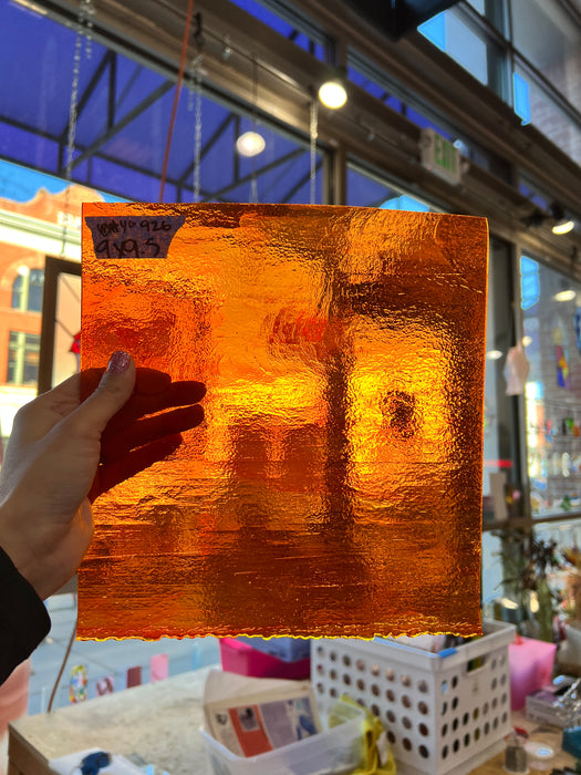 Orange Cathedral Youghiogheny Fusible 96 COE Sheet Glass Colorado Glassworks   