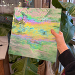 Green White Wispy Iridescent Wissmach Sheet Glass Colorado Glassworks