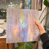 Mauve Iridescent Wispy Swirl Wissmach (WI 266LIR) Sheet Glass Colorado Glass Works