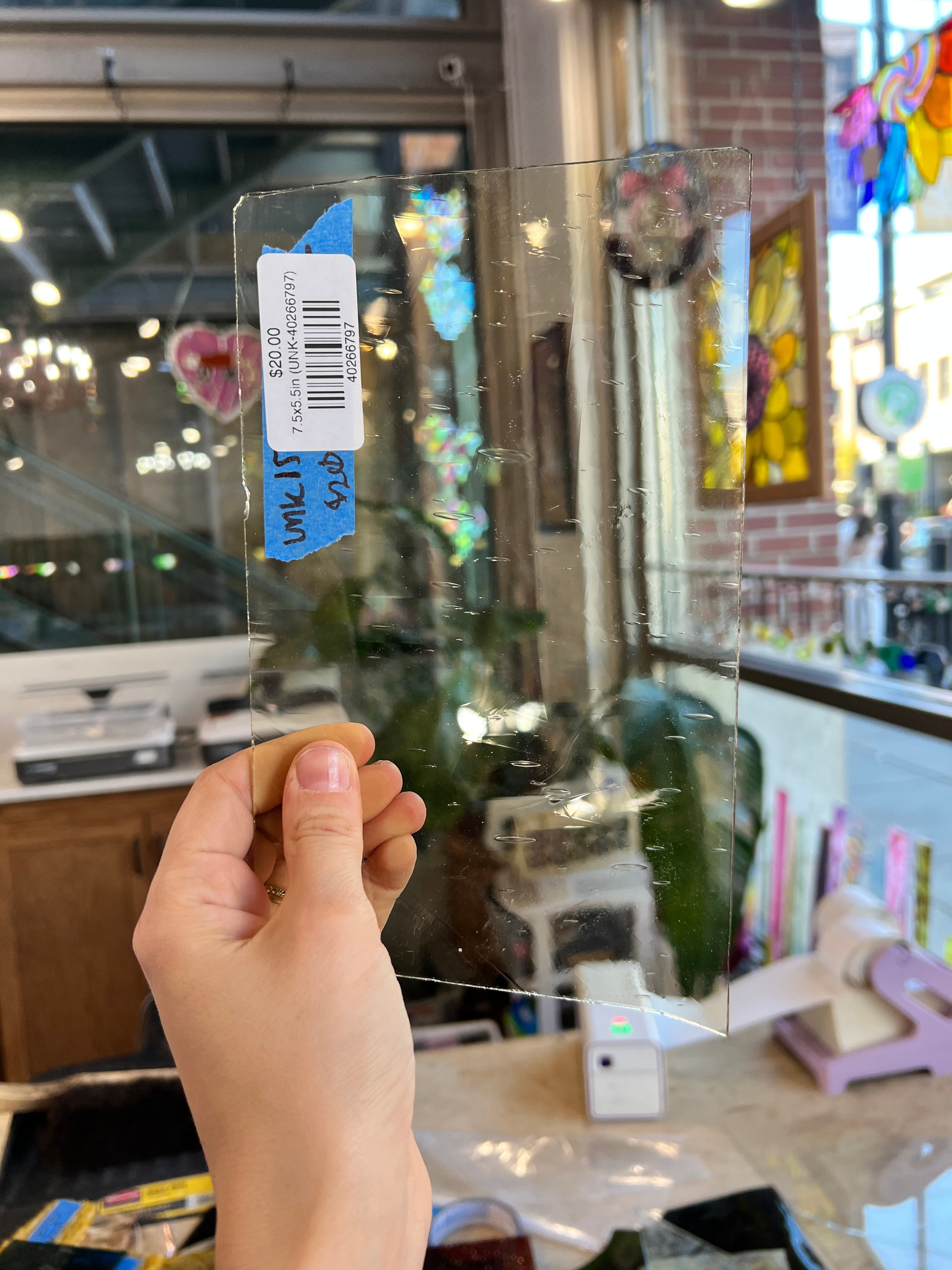 Antique Pale Yellow Transparent Mouth Blown Vintage Glass Sheet Glass Colorado Glassworks