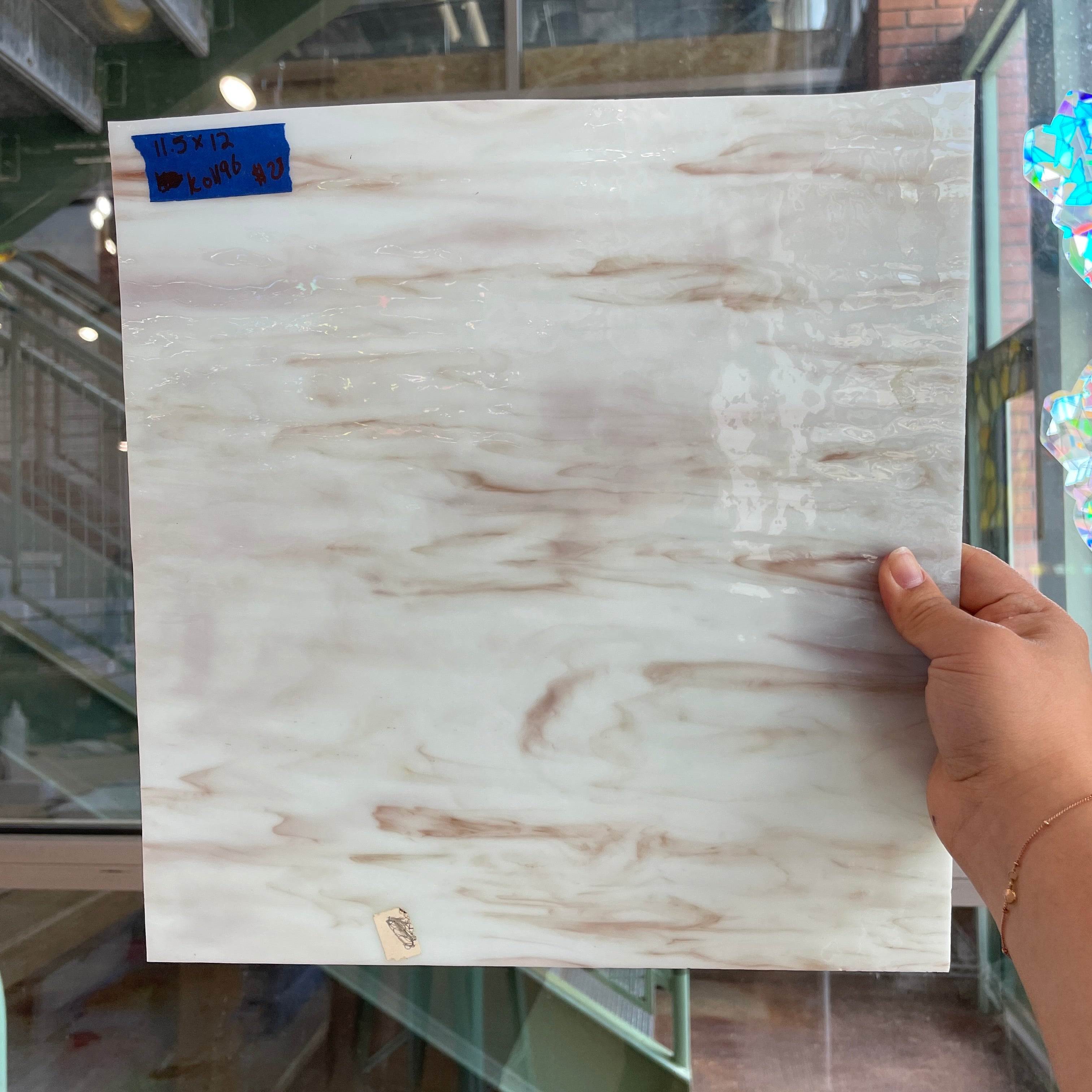 White Red Mixed Armstrong Sheet Glass Colorado Glassworks ARM200 (11.5x12in)