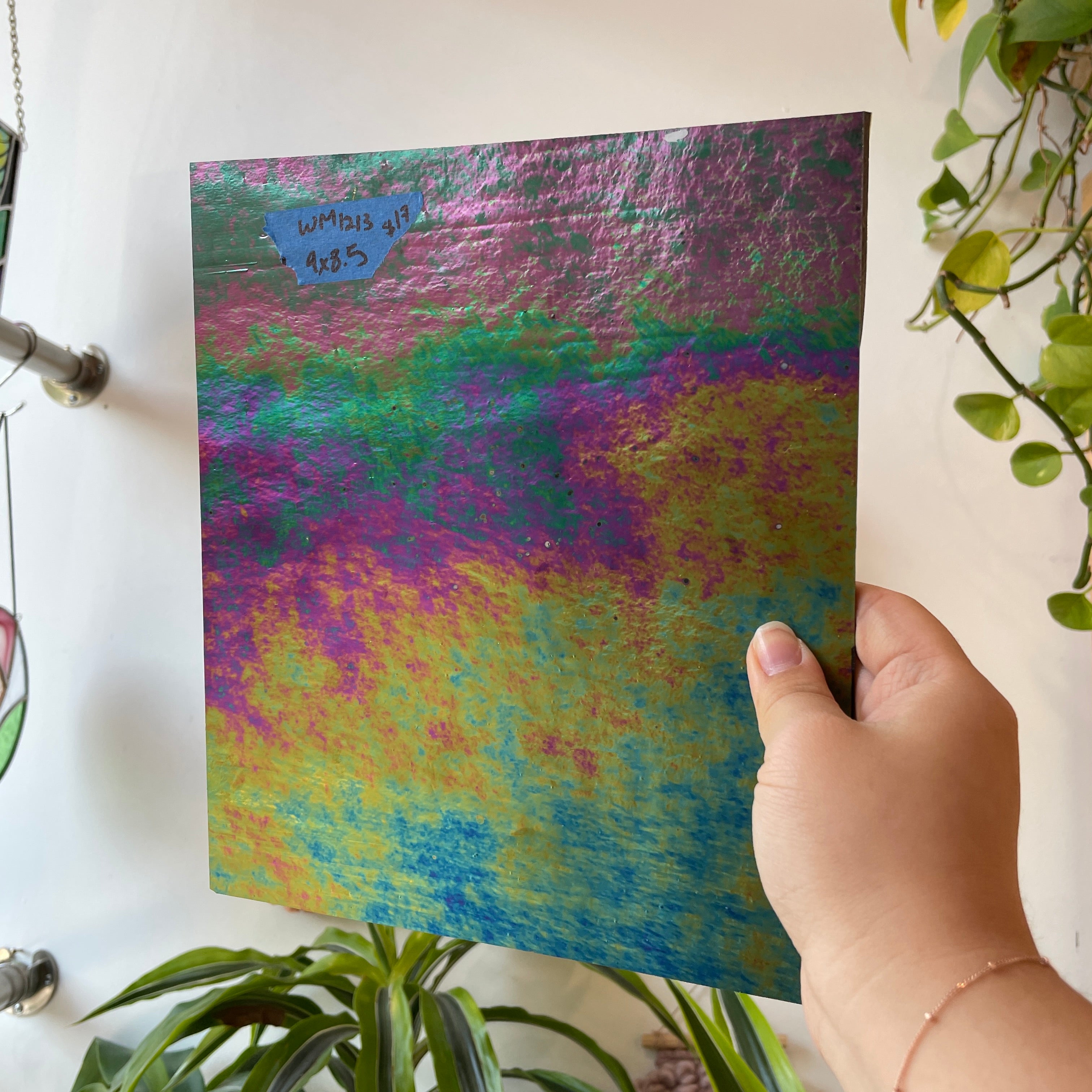 Black Iridescent Wissmach Fusible 96 COE Sheet Glass Colorado Glass Works WM1213 (9x8.5in)
