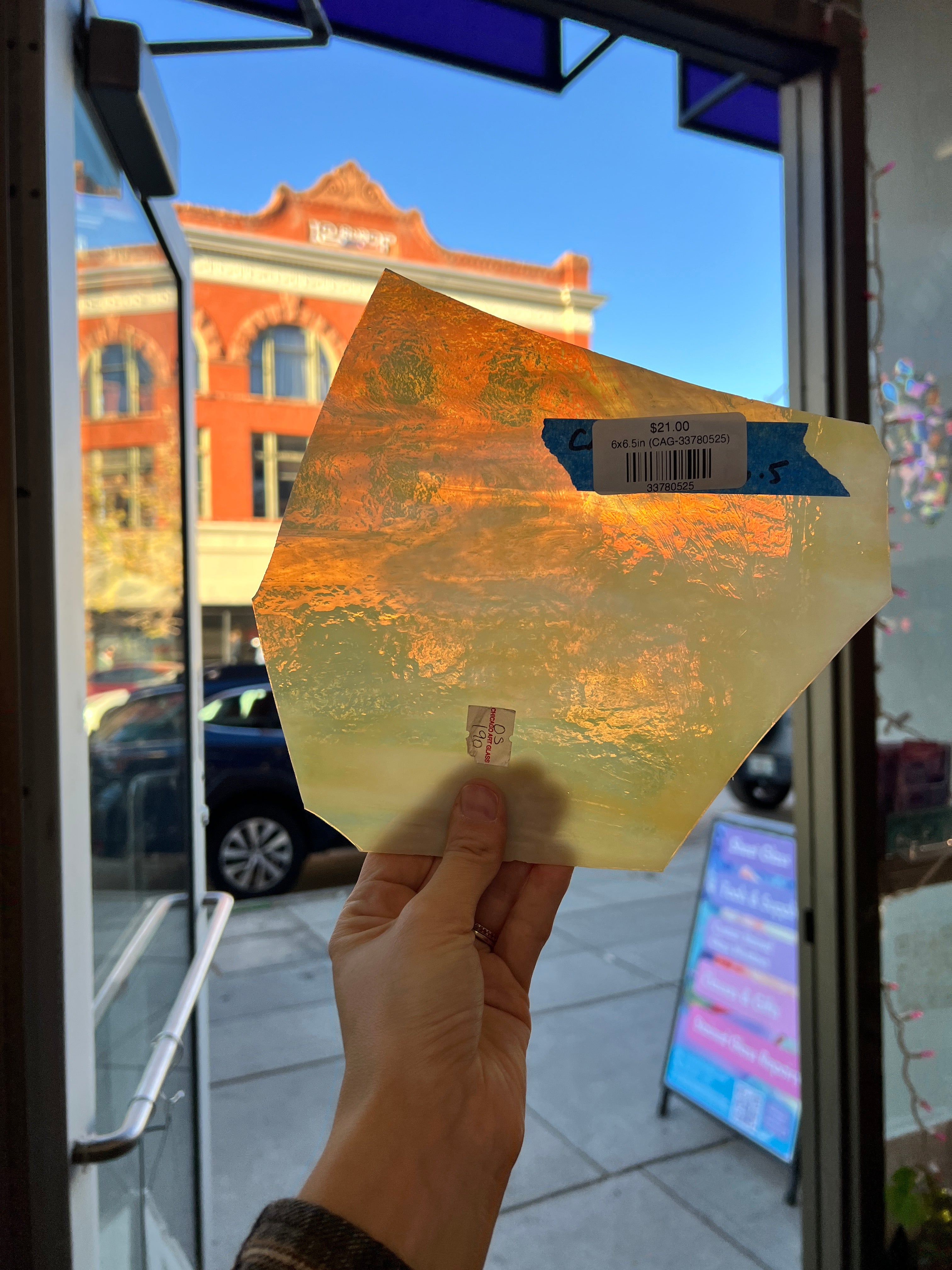 Cream White Wispy Chicago Art Glass Sheet Glass Colorado Glassworks