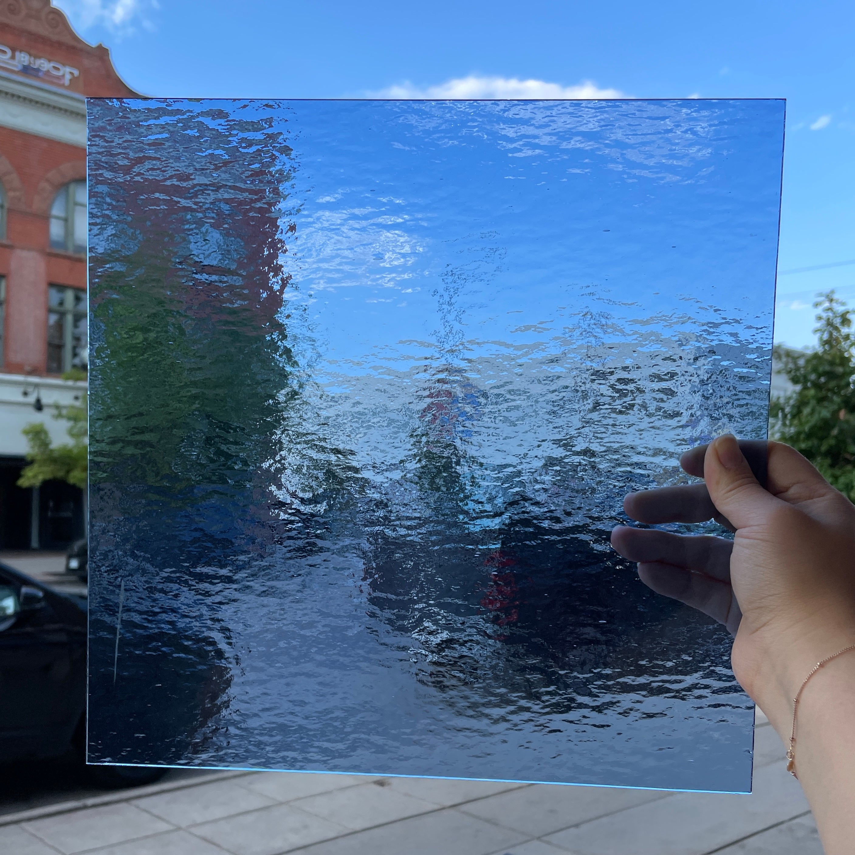 Light Blue Rough Rolled Oceanside Fusible 96 COE (132RR-F) Sheet Glass Colorado Glass Works