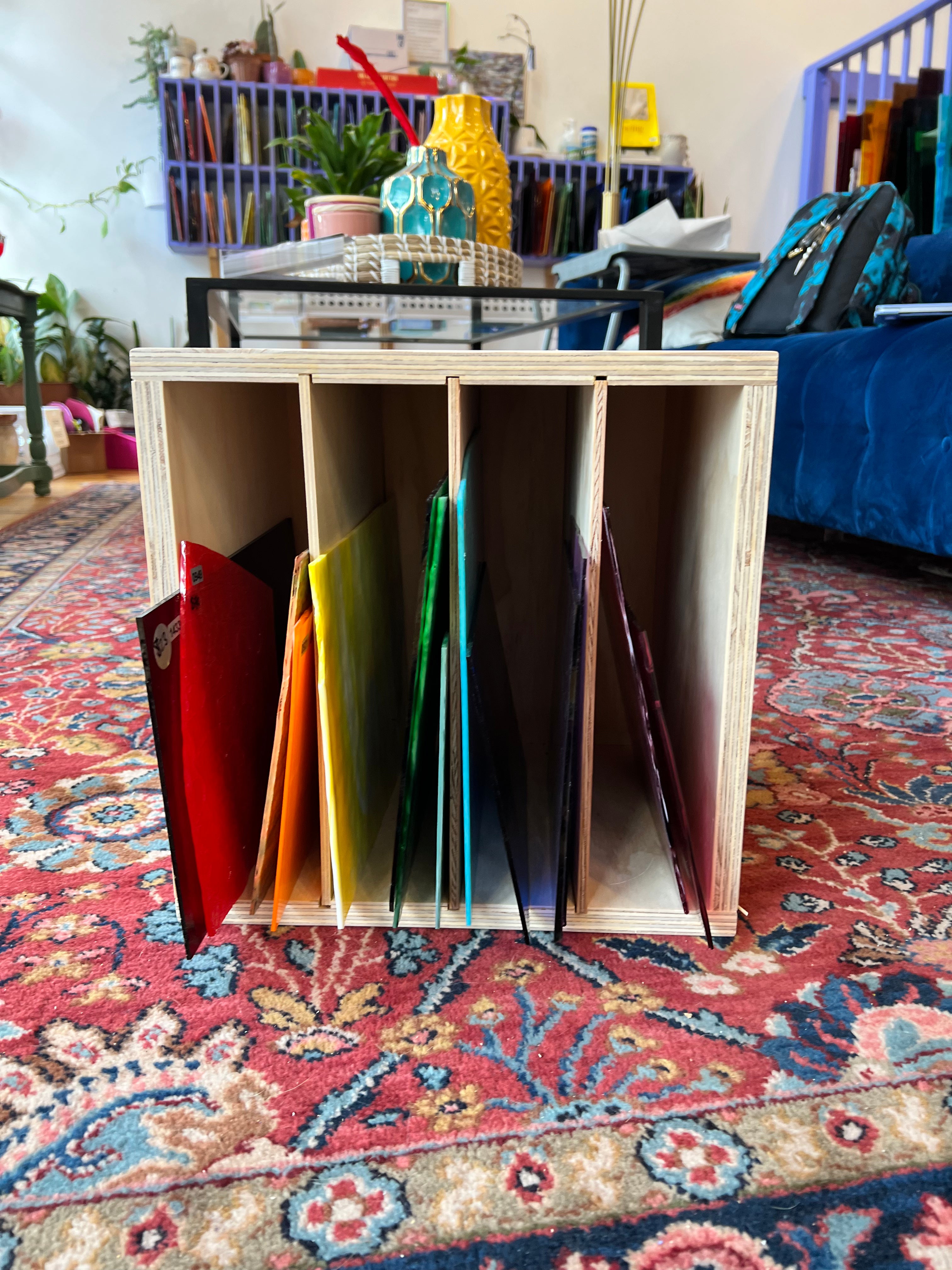 Made-To-Order Stained Glass Storage Shelf (variety of sizes)