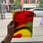Rainbow Swirl Mouth Blown Lamberts Sheet Glass Colorado Glassworks   