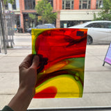 Rainbow Swirl Mouth Blown Lamberts Sheet Glass Colorado Glassworks   