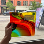 Rainbow Swirl Mouth Blown Lamberts Sheet Glass Colorado Glassworks   