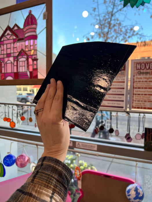 Black Iridescent Wissmach Fusible 96 COE Sheet Glass Colorado Glass Works