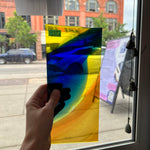 Rainbow Swirl Mouth Blown Lamberts Sheet Glass Colorado Glassworks   