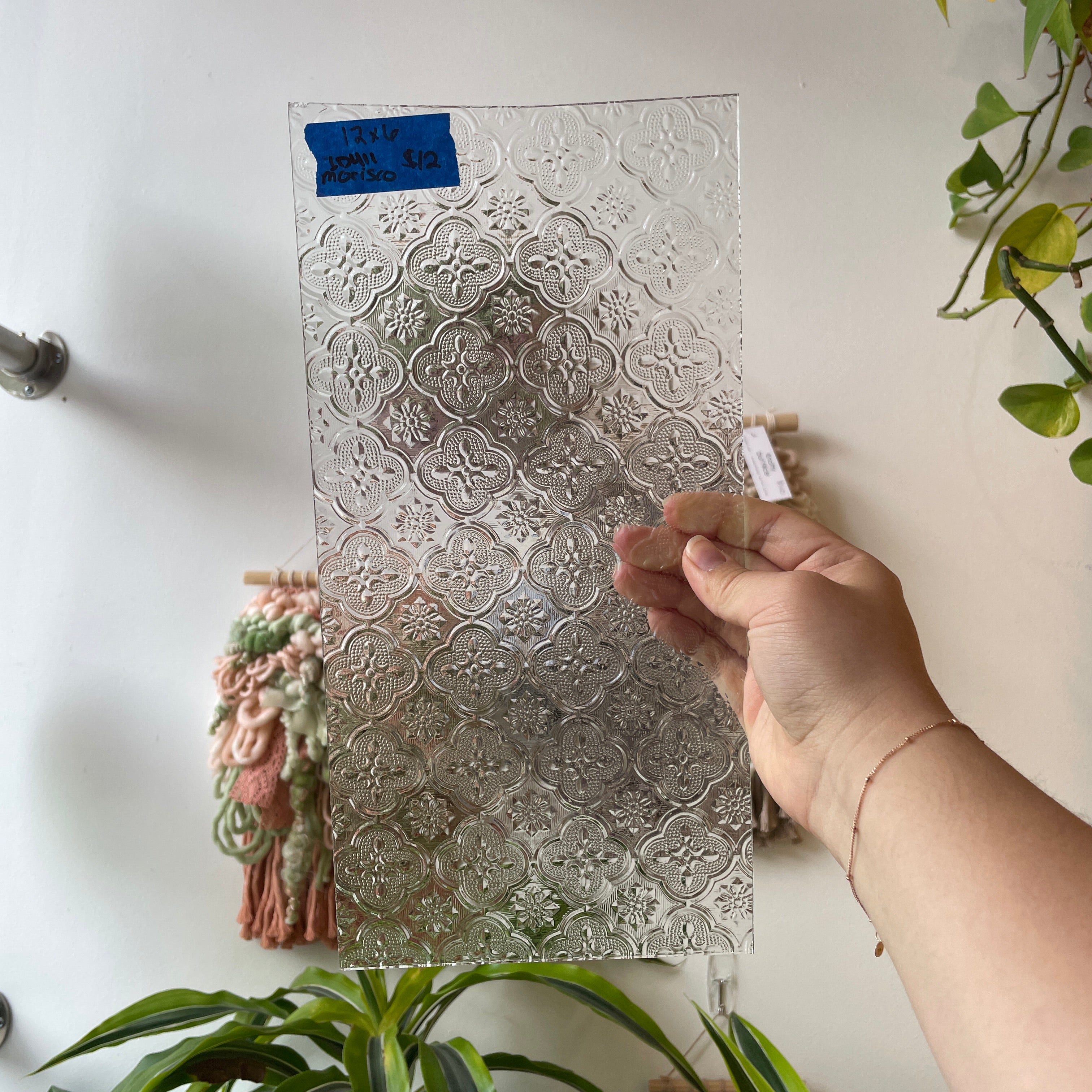 Morisco Lace Clear Sheet Glass Colorado Glassworks ID411 (12x6in)