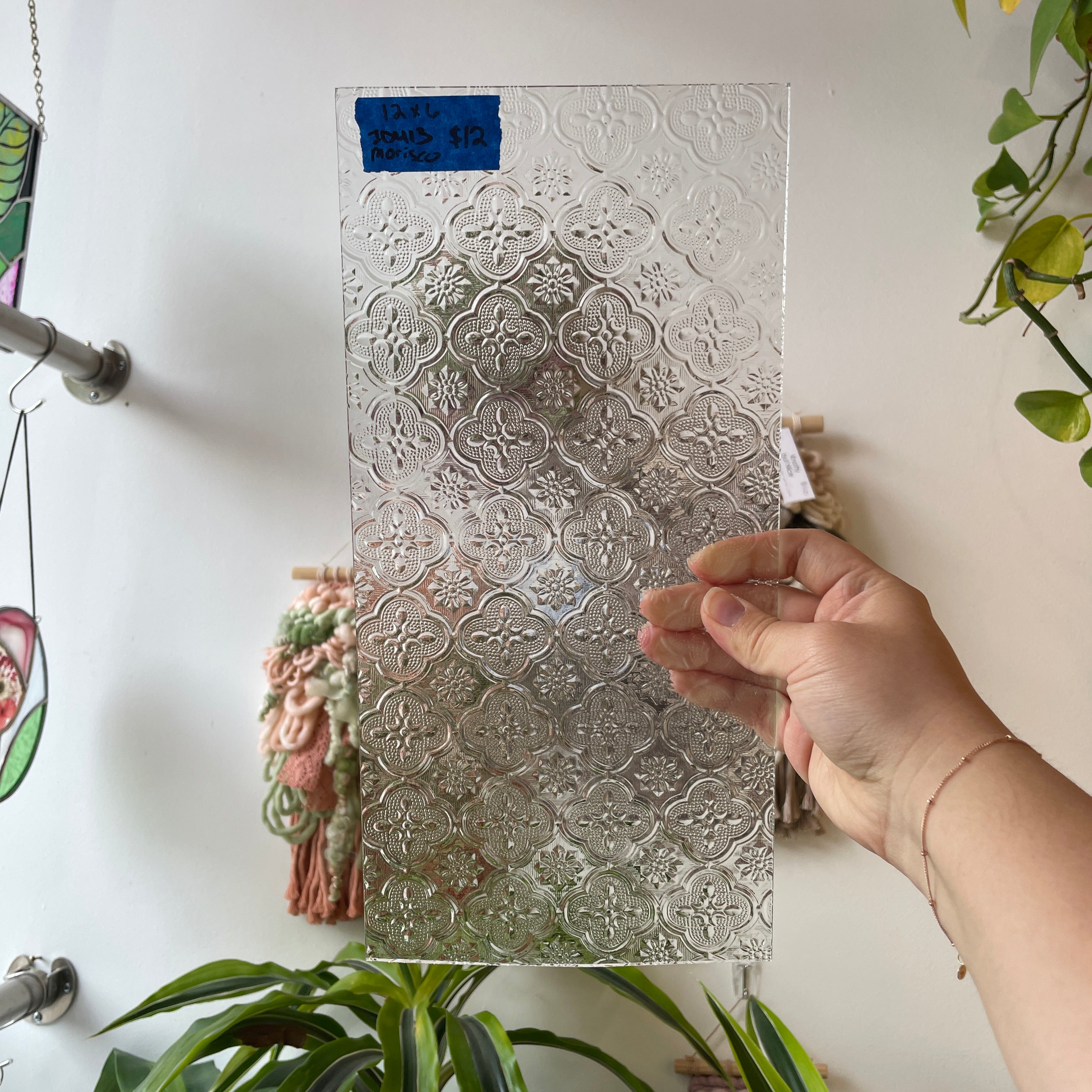 Morisco Lace Clear Sheet Glass Colorado Glassworks ID413 (12x6in)