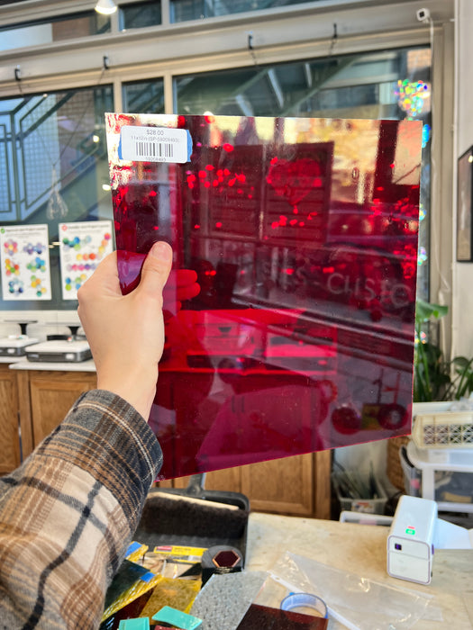 Red Transparent Spectrum Sheet Glass Colorado Glassworks
