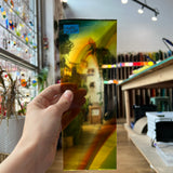Rainbow Swirl Mouth Blown Lamberts Sheet Glass Colorado Glassworks La286 (10x3.5in)  