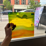 Rainbow Swirl Mouth Blown Lamberts Sheet Glass Colorado Glassworks   