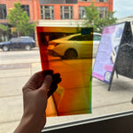 Rainbow Swirl Mouth Blown Lamberts Sheet Glass Colorado Glassworks La284 (9x4.5in)  