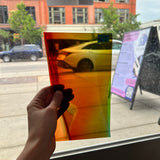Rainbow Swirl Mouth Blown Lamberts Sheet Glass Colorado Glassworks La284 (9x4.5in)  