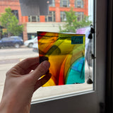 Rainbow Swirl Mouth Blown Lamberts Sheet Glass Colorado Glassworks La278 (4.5x3.5in)  