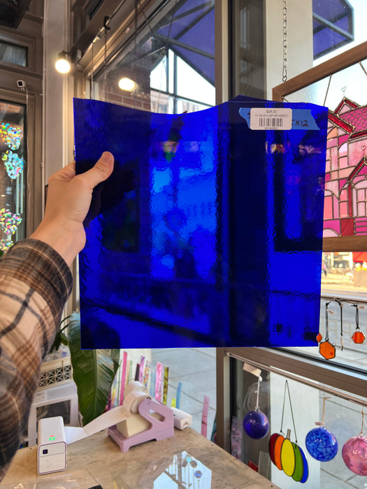 Deep Blue Textured Spectrum Sheet Glass Colorado Glassworks