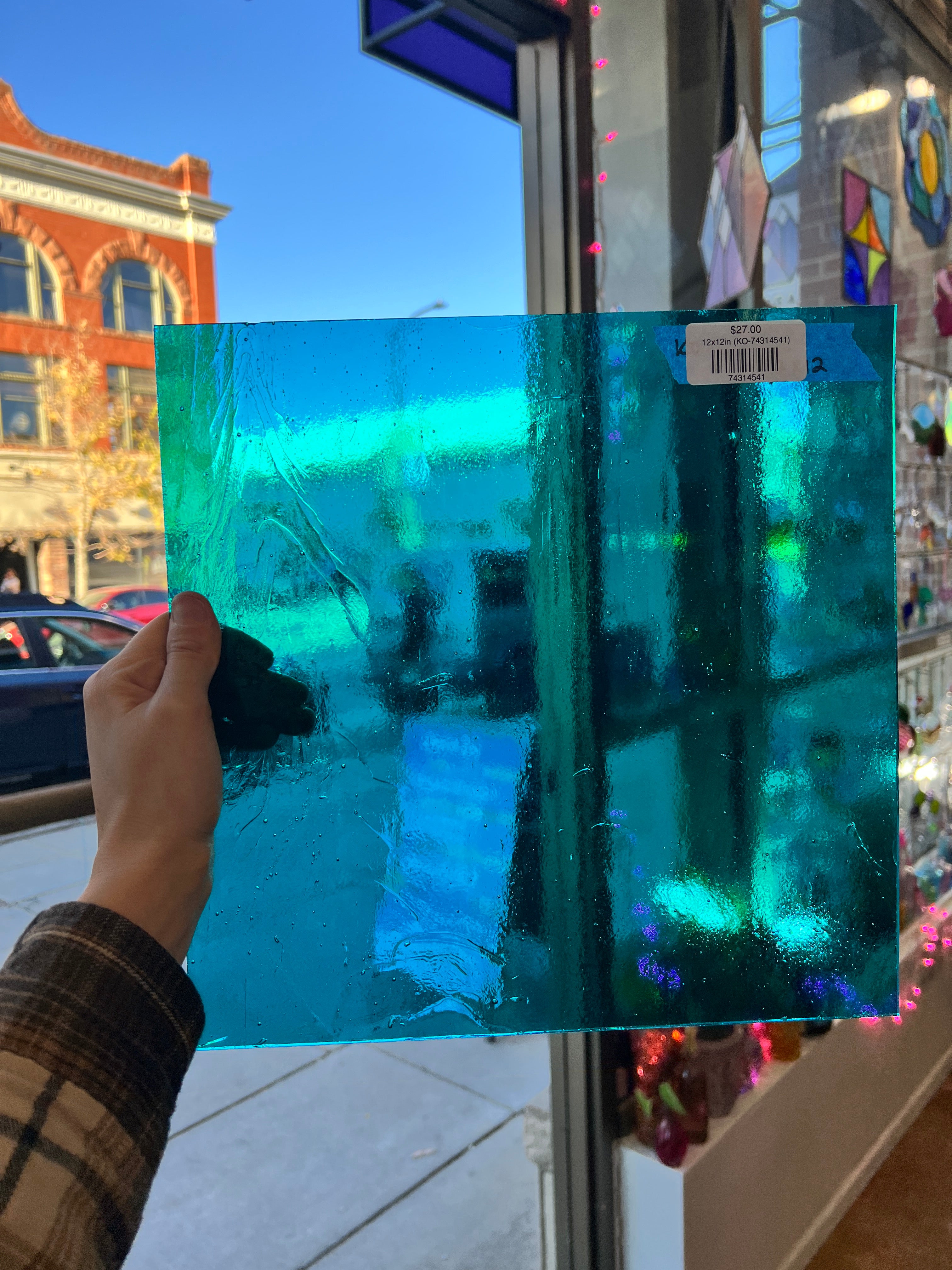 Teal Transparent Kokomo Sheet Glass Colorado Glass Works