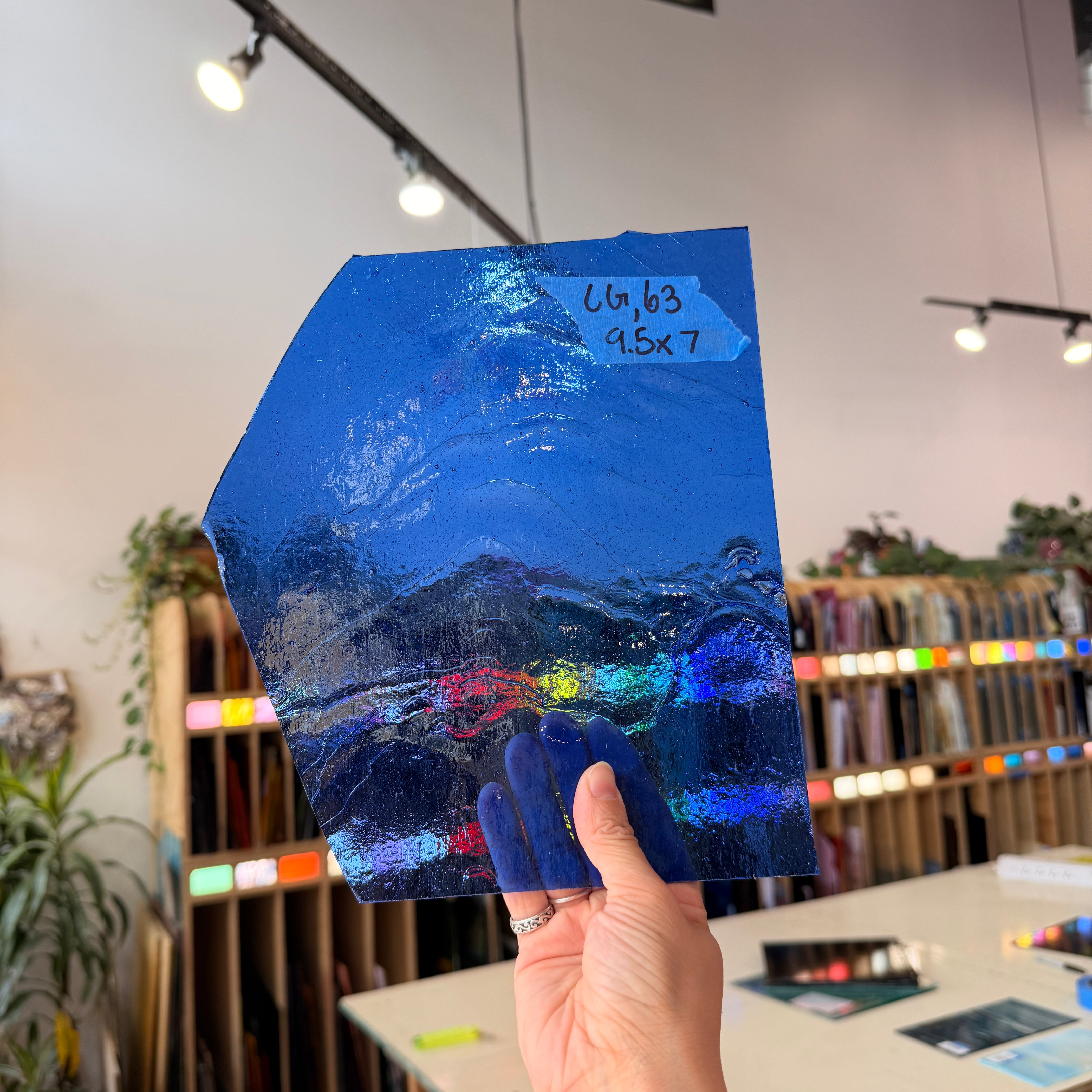 Transparent Medium Blue Kokomo Sheet Glass Bullseye