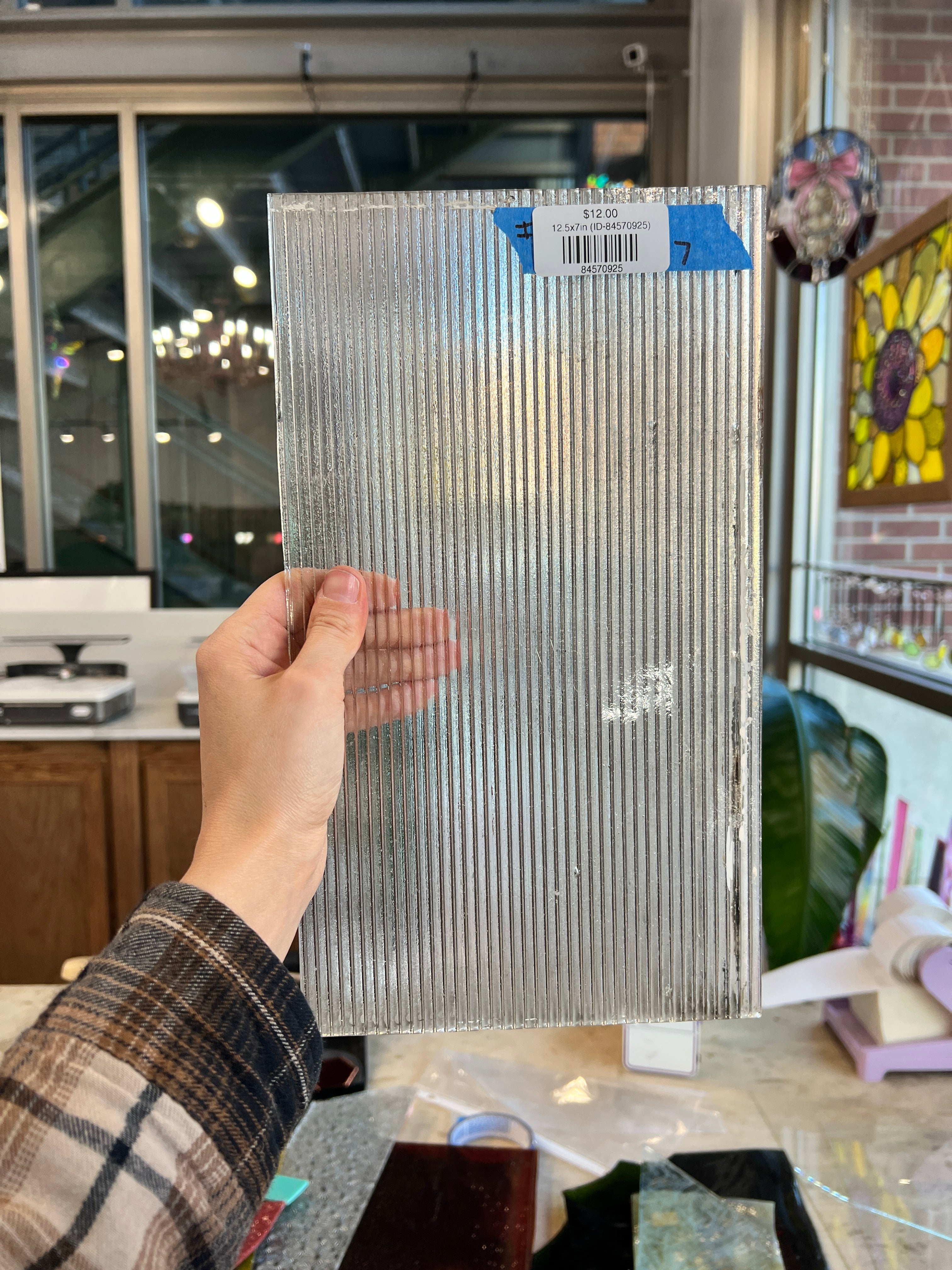 Reeded Clear Industrial Sheet Glass Colorado Glassworks 12.5x7in (ID-84570925)