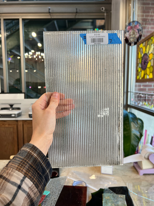 Reeded Clear Industrial Sheet Glass Colorado Glassworks 12.5x7in (ID-84570925)