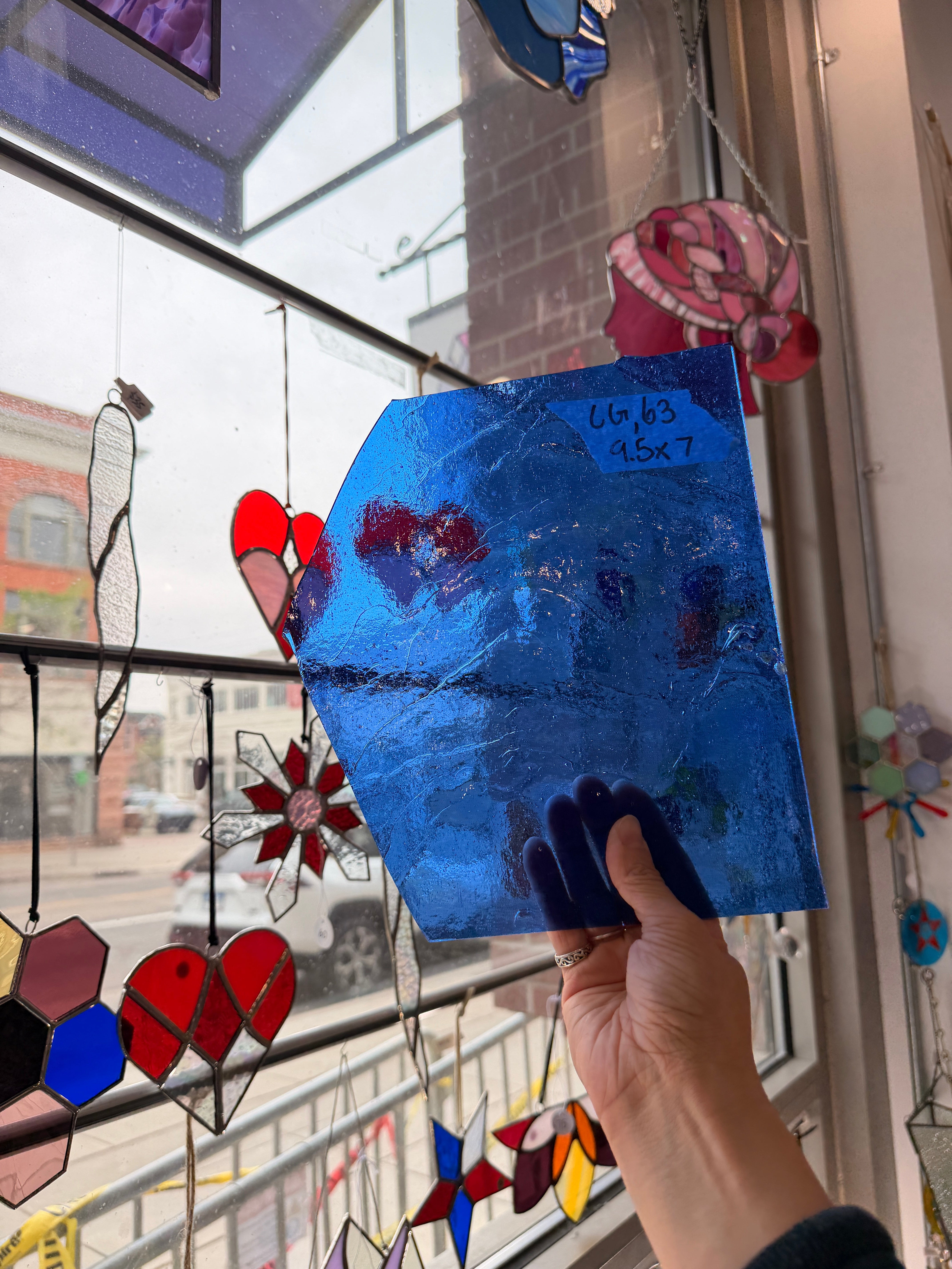 Transparent Medium Blue Kokomo Sheet Glass Bullseye